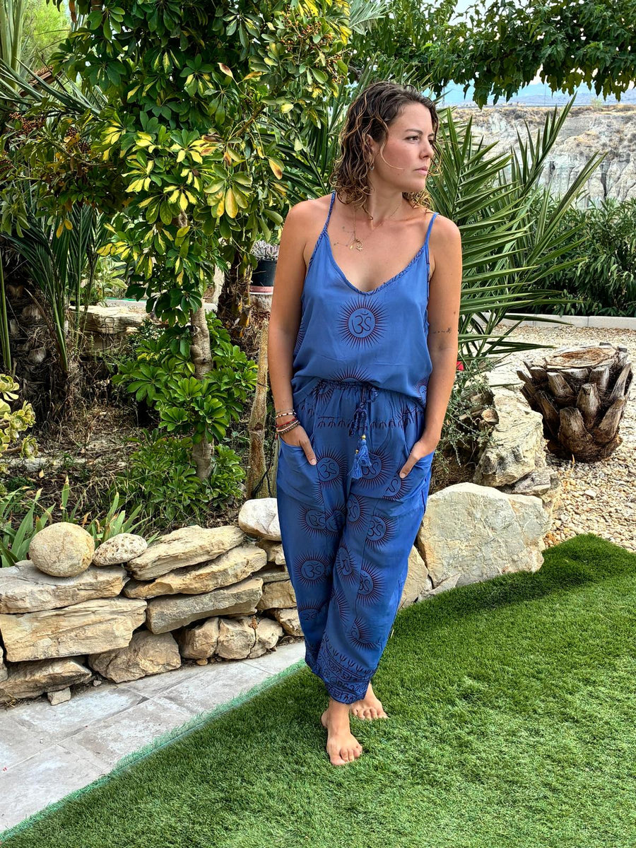 CONJUNTO OM BLUE TOP + PANTALÓN